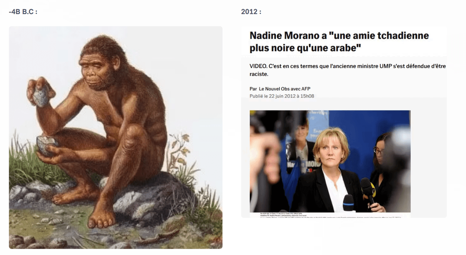 From Smart Monkeys to Nadine Morano, in billions of years... That's sad.